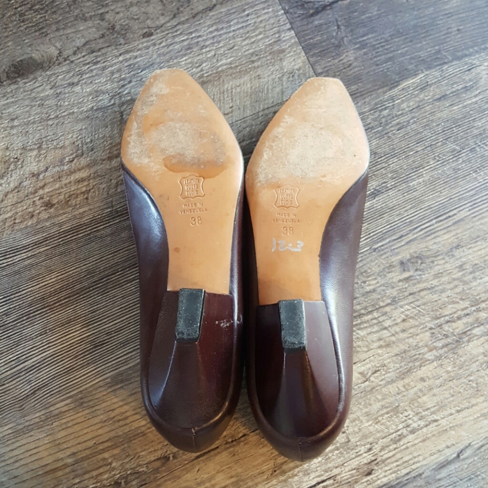 Vintage Christian Dior brown leather shoes women slip on size 38 luxury casual - Picture 5 of 8
